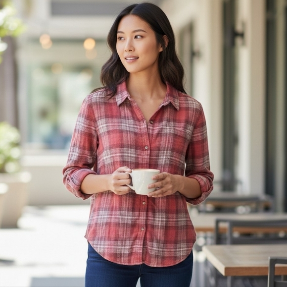 Lucky Brand Tops - Lucky Brand Pink Plaid Button-Down Shirt